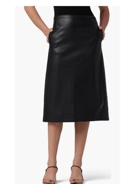 Joe's Jeans Black Faux Leather Midi Skirt